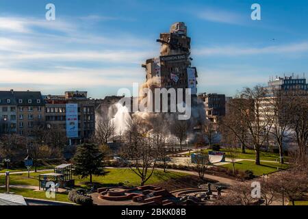 Blasting of  an Insurance Building in Dortmund, Germany Stock Photo