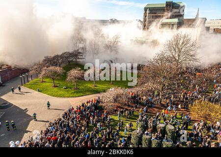 Blasting of  an Insurance Building in Dortmund, Germany Stock Photo