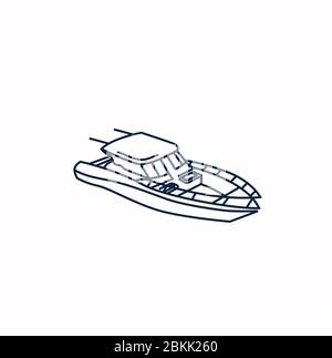 Speed Boat sketch line art illustration 9275646 Vector Art at Vecteezy