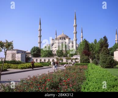 Sultan Ahmed Mosque (Blue Mosque), from Sultan Ahmet Park, Fatih District, Istanbul, Republic of Turkey Stock Photo