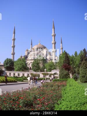 Sultan Ahmed Mosque (Blue Mosque), from Sultan Ahmet Park, Fatih District, Istanbul, Republic of Turkey Stock Photo