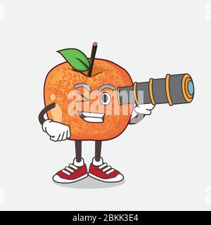 Dinosaur Eggs Pluots Fruit Mascot Character Vector Illustration Stock Vector