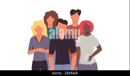 Business group people teamwork concept communication character set. Vector flat illustration social work leadership employee meeting background. Carto Stock Vector