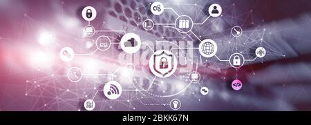 Online data security system. Protecting your business data. Stock Photo