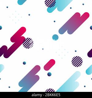 Abstract dynamic seamless pattern with color mood. Minimal, rounded and wavy effect. Stock Vector