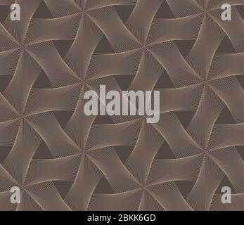 Windmill micro vector pattern. Guilloche brown background or texture for certificate, voucher, diploma Stock Vector