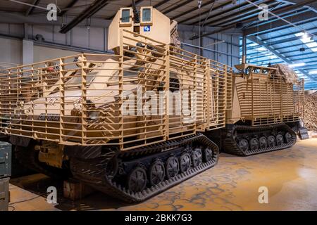 Bovington.Dorset.United Kingdom.February 9th 2020.A Viking all terrain vehicle used in Afghanistan  is on display at The Tank Museum Stock Photo