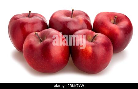 red delicious apple path isolated on white Stock Photo
