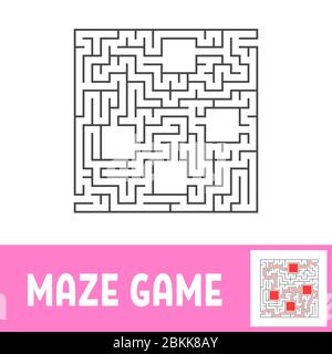 Abstact labyrinth. Educational game for kids. Puzzle for children. Maze conundrum. Find the right path. Vector illustration. Stock Vector