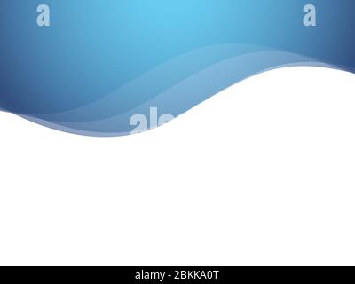 Abstract background, blue waves, flat design, copy space, vector, wavy elements for presentation, template Stock Vector