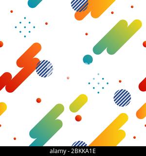 Abstract dynamic seamless pattern with color mood. Minimal, rounded and wavy effect. Stock Vector