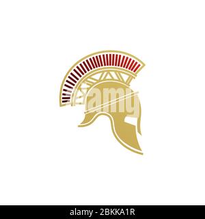 Spartan Warrior Helmet / Sparta Mask logo design Stock Vector