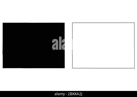 Colorado CO state Maps. Black silhouette and outline isolated on a white background. EPS Vector Stock Vector