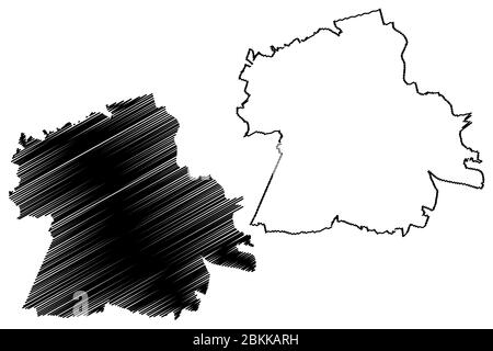 Tychy City (Republic of Poland, Silesian Voivodeship) map vector ...