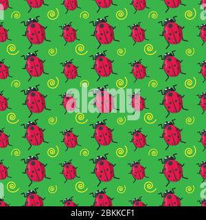 ladybug seamless pattern vector illustration background Stock Vector