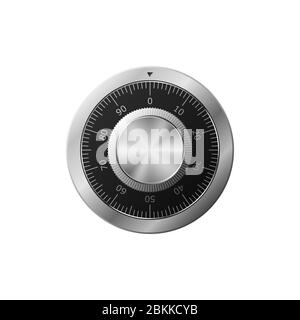 Realistic combination lock isolated on white background. Data security. Vector illustration Stock Vector