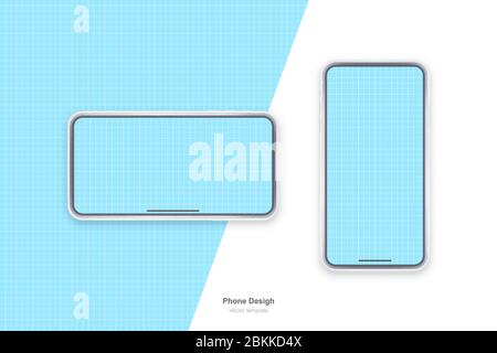 Vector phone. Mock up with empty screen for business presentations. Stock Vector