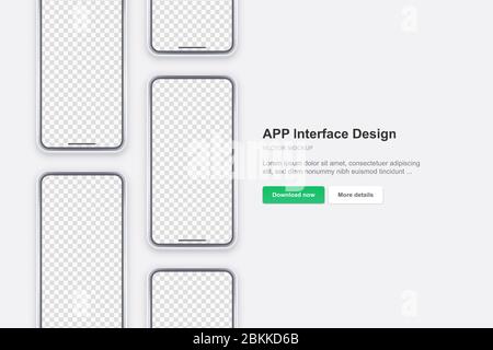 Vector phone. Template for APP. Realistic template. Mock up with empty screen for business presentations Stock Vector