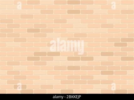 Brown brick wall seamless pattern, vector illustration Stock Vector