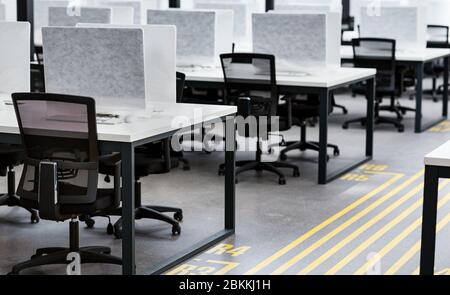 Modern office for workers with open space and computers Stock Photo