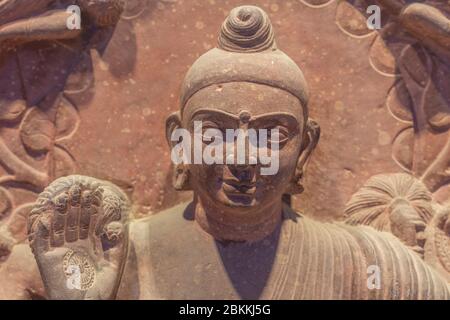 Buddha sculpture, Kushan period, Museum, Mathura, Uttar Pradesh, India Stock Photo