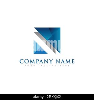 Abstract shiny layered or stacked square symbol logo for company or corporate use brand Stock Vector