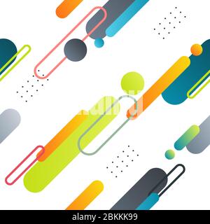 Abstract dynamic seamless pattern with color mood. Minimal, rounded and wavy effect. Stock Vector
