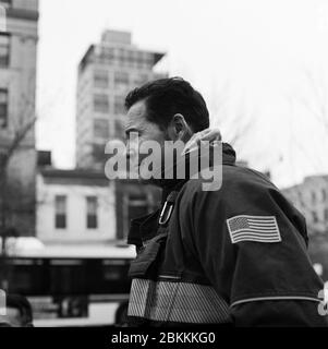 Brooklyn, New York, USA. 28th July, 2019. Portait of Connecticut firefighter, MARK GARRISON. International Firefighters Day is May 4th, and is a day to thank all firefighters for their extraordinary courage and selflessness. Credit: Jodi Jones/ZUMA Wire/Alamy Live News Stock Photo