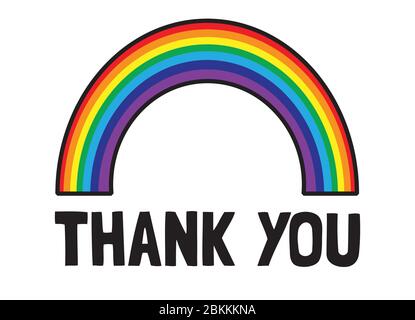 Thank You Nhs And Key Workers Rainbow Vector Stock Vector Image Art Alamy
