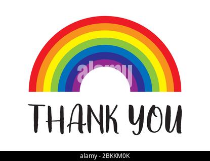 THANK YOU rainbow vector Stock Vector