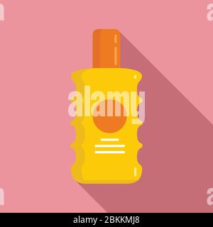 Lotion uv cream bottle icon. Flat illustration of lotion uv cream bottle vector icon for web design Stock Vector