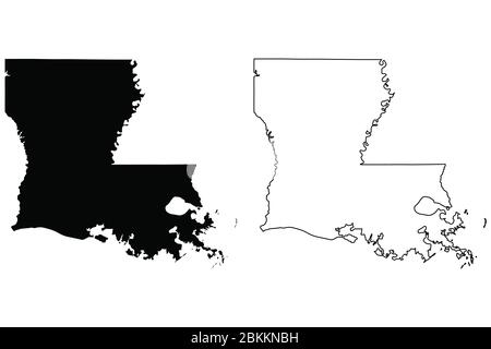 Simple outline map of Louisiana is a state of United States. Sty 21840209  Vector Art at Vecteezy