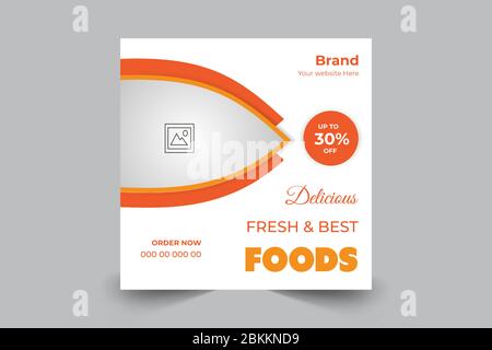 Restaurant banner post template for your food services Stock Vector