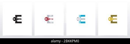 Key On Letter Logo Design E Stock Vector
