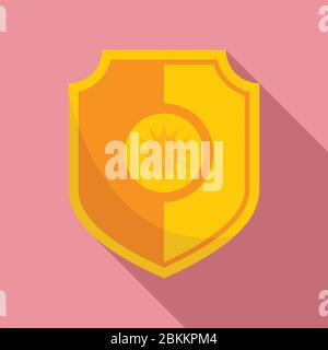 Sun block shield icon. Flat illustration of sun block shield vector icon for web design Stock Vector