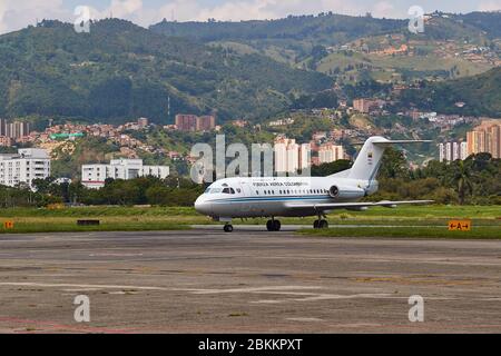 Fokker F28 aircraft of the Colombian Air Force Stock Photo