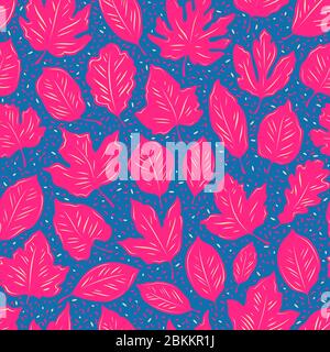Decorative leaves seamless pattern. Background vector illustration Stock Vector