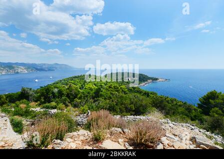 Beautiful views from the fort Royal on Lokrum island near Dubrovnik, Croatia. Stock Photo