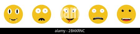 Angry Smile face icons Stock Vector