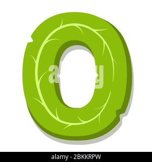 Letter b alphabet of green leaves Royalty Free Vector Image