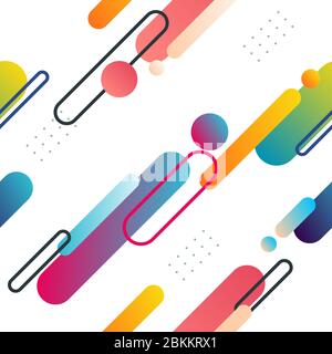 Abstract dynamic seamless pattern with color mood. Minimal, rounded and wavy effect. Stock Vector