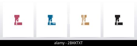 Hammer Tools On Letter Logo Design L Stock Vector