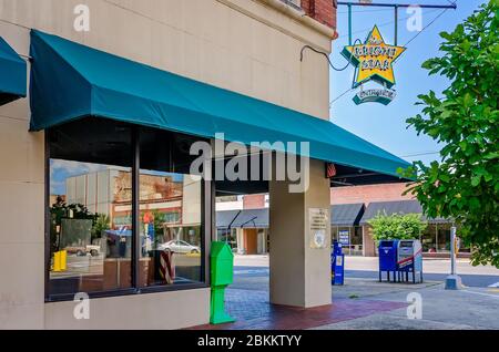 A sign hangs outside The Bright Star restaurant, July 12, 2015, in Bessemer, Alabama. The restaurant specializes in Greek food. Stock Photo
