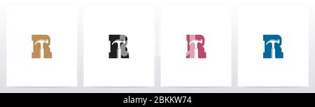 Hammer Tools On Letter Logo Design R Stock Vector