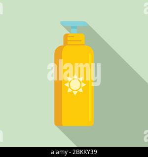 Uv protection lotion icon. Flat illustration of uv protection lotion vector icon for web design Stock Vector