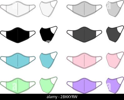 Medical face mask vector template illustration / white Stock Vector ...
