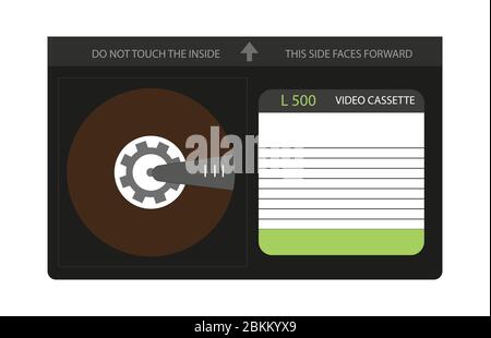 Retro Betamax video cassette vector drawing Stock Vector