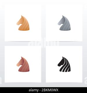 Image Of A Horse Head Logo Design Stock Vector