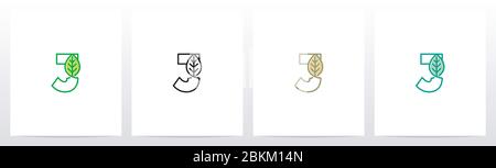 Leaf On Letter Logo Design J Stock Vector