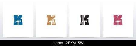 Hammer Tools On Letter Logo Design K Stock Vector
